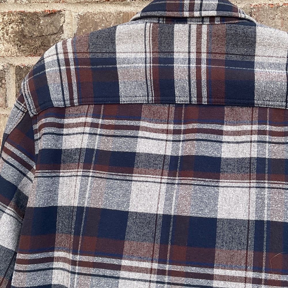 🔥 Take 50% OFF- WeatherProof Men's Plaid Shirt - Blue and Brown, Size-XL - Picture 12 of 13